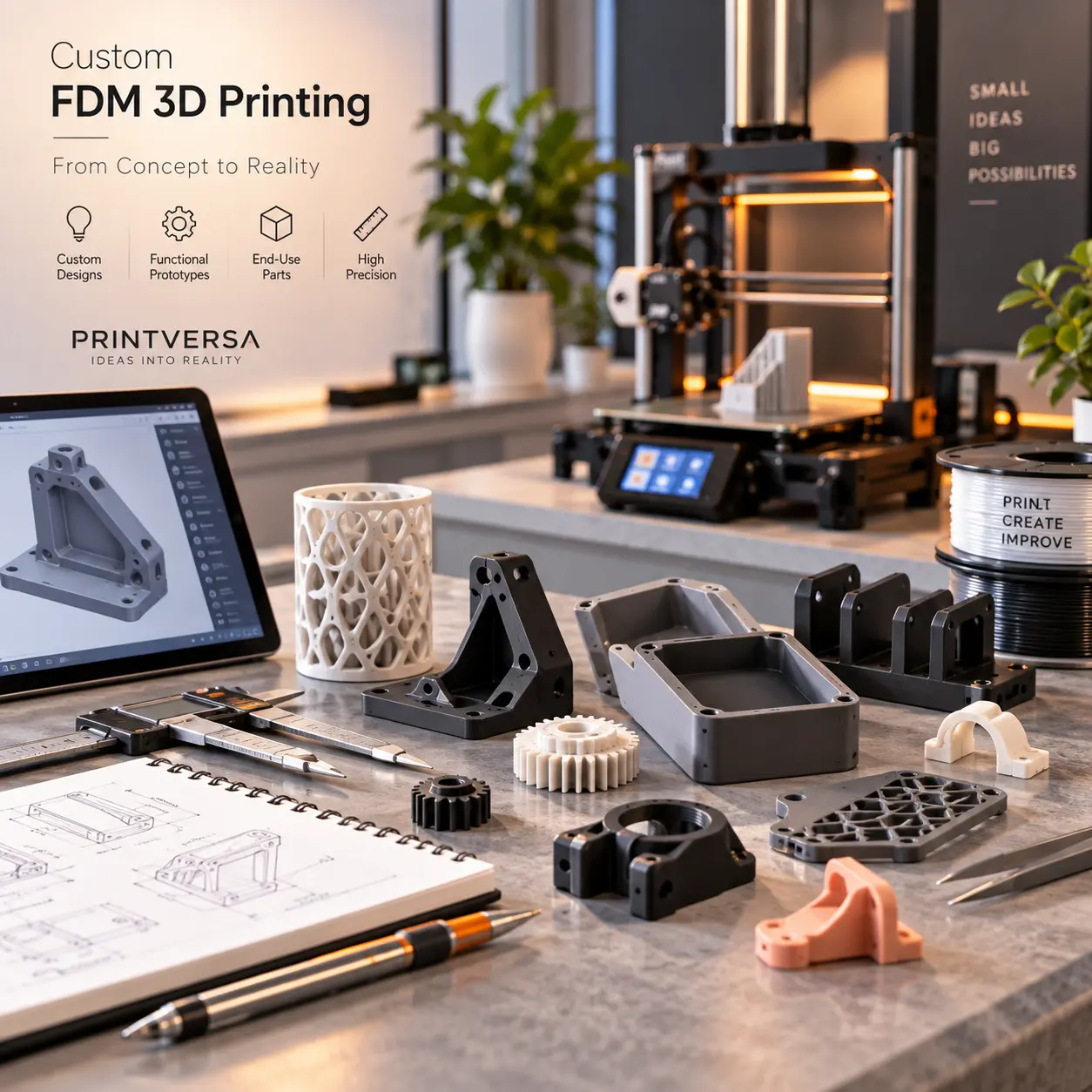 Custom FDM 3D printed parts and enclosures